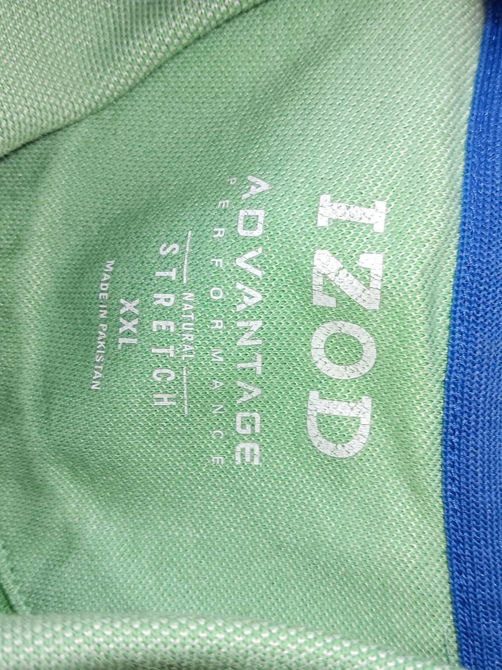 Izod Men's Size XXL, Light Mint, White & Light Blue Striped Polo - Picture 3 of 3